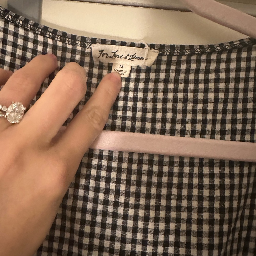 For Love and Lemons Black Gingham Jumpsuit